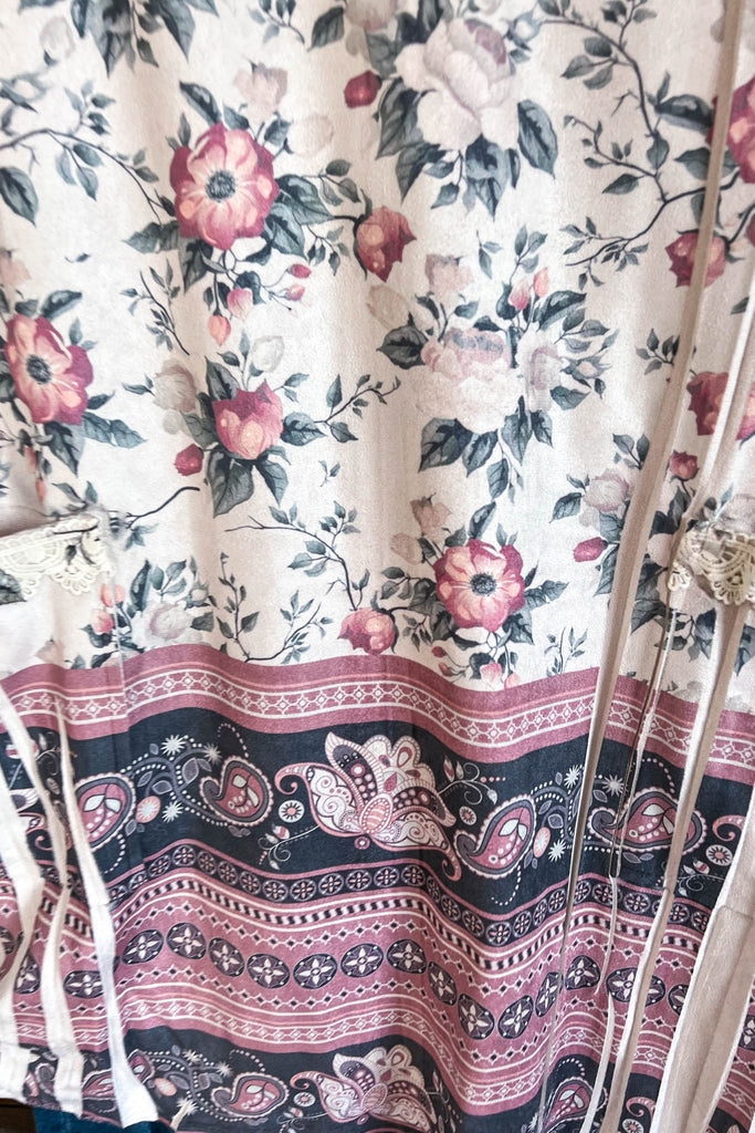 AHB EXCLUSIVE: Candle On The Water Suede Tunic - Beige/Floral - SALE