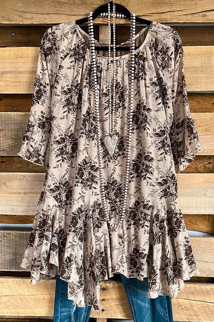 Your Love Awakens Me Tunic - Mocha - SALE