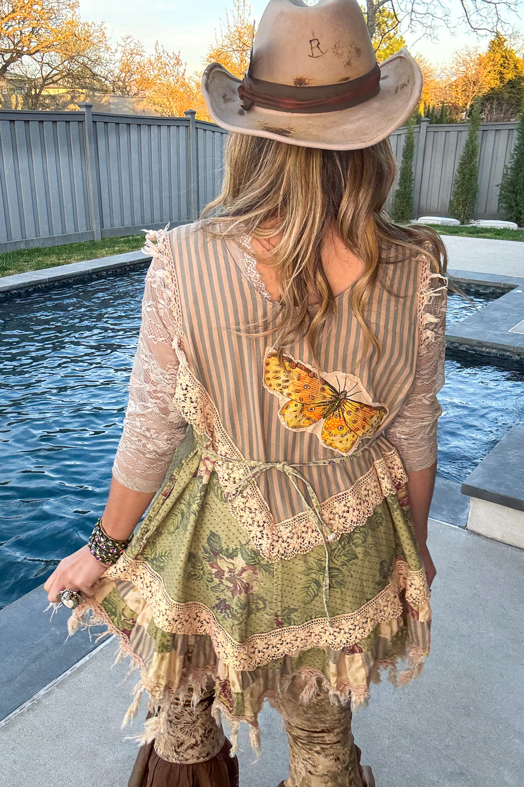 HANDMADE Butterfly Patchwork Cotton Top – Cotton