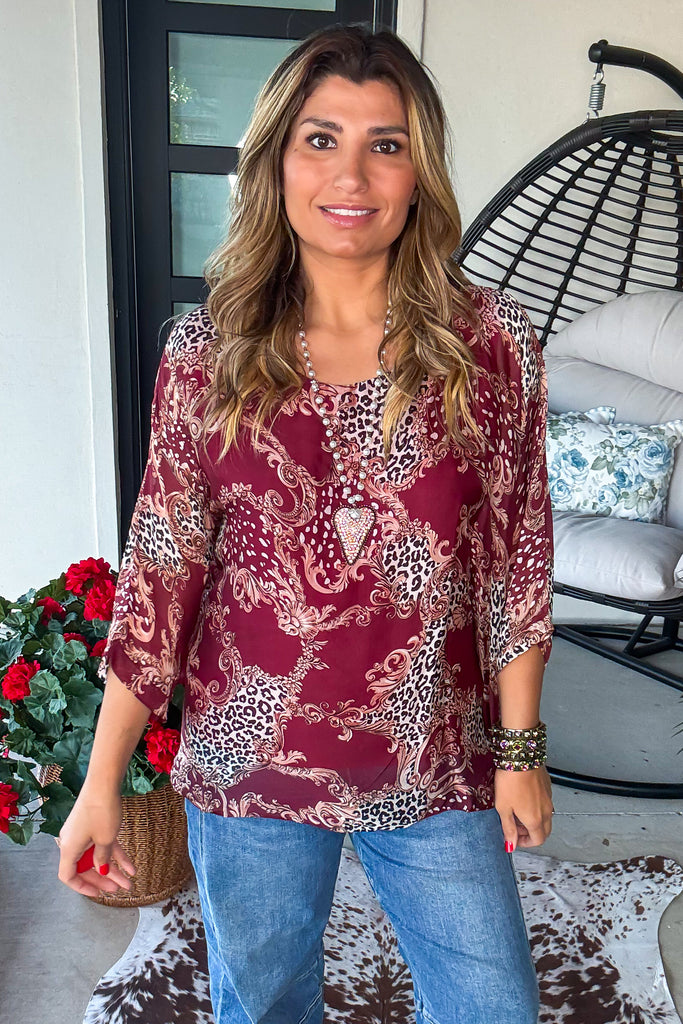 Untamed Elegance Silk Top - Leopard - Made in Italy