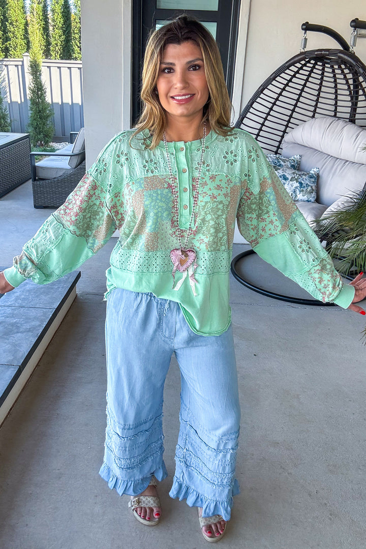 Ruffle Bottom Jeans - Lt. Denim - SALE