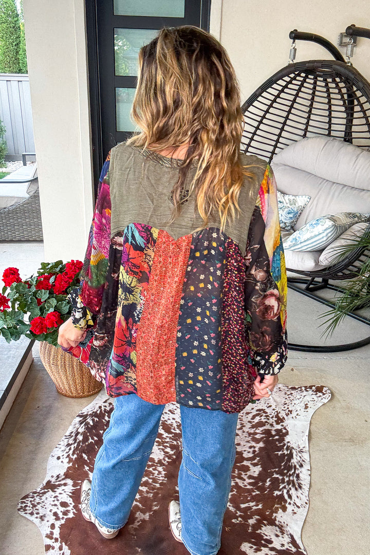 Along The Way Blouse - Gravel - SALE