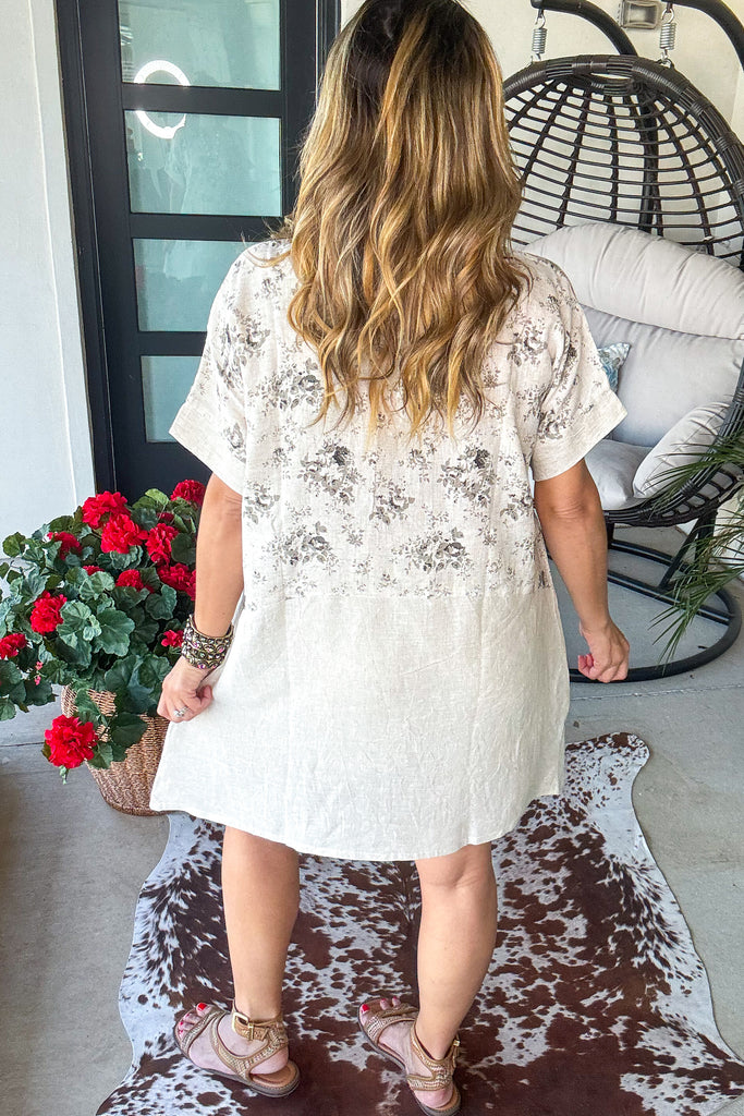 Sweet Meadow Bloom Dress - 100% Linen