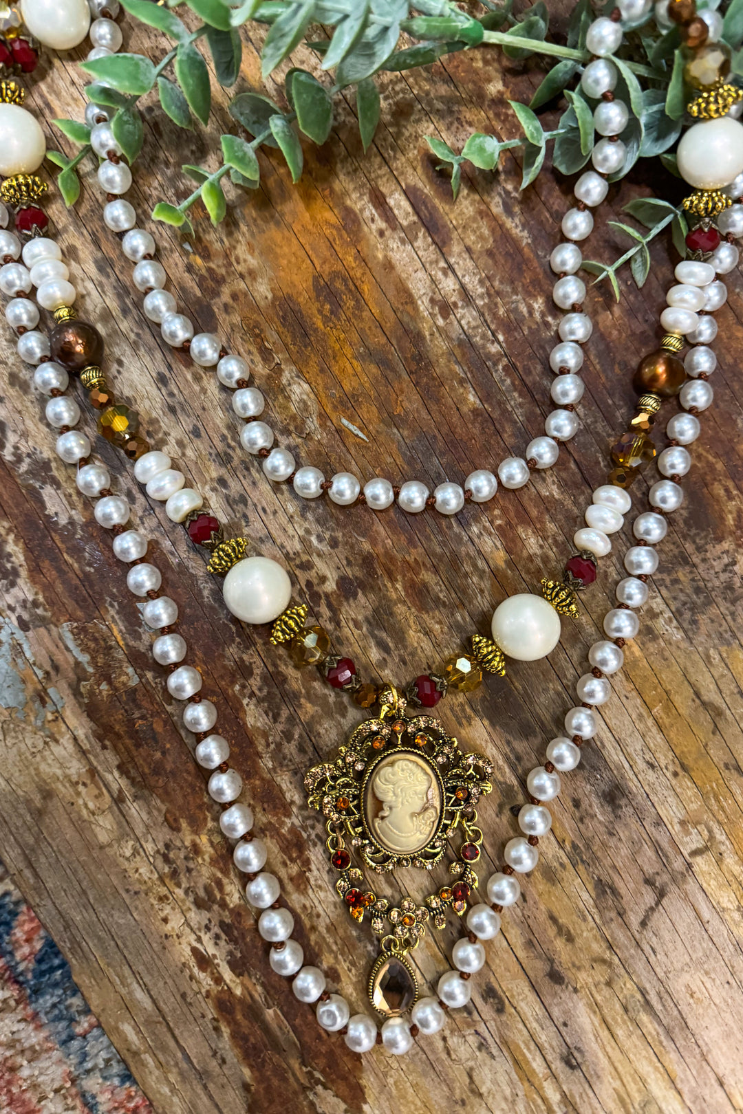 Pearl Cameo Necklace