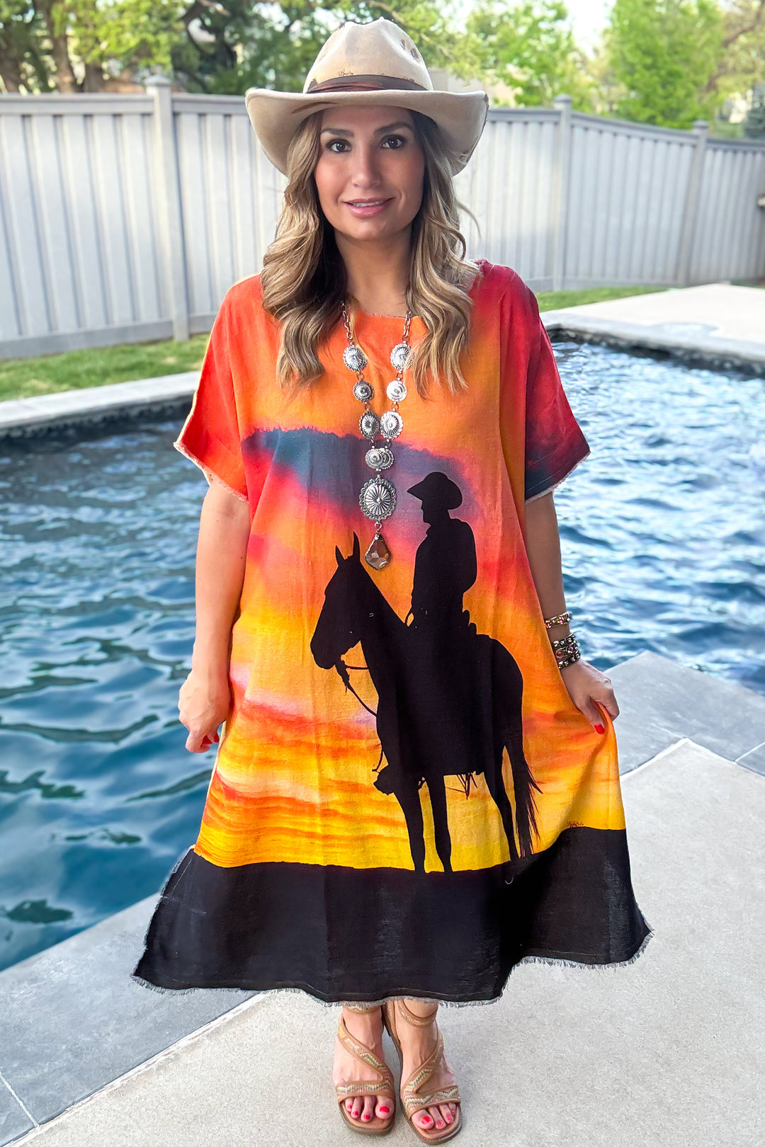 Cowboy Take Me Away Linen Feeling Dress/Tunic - 100% Cotton