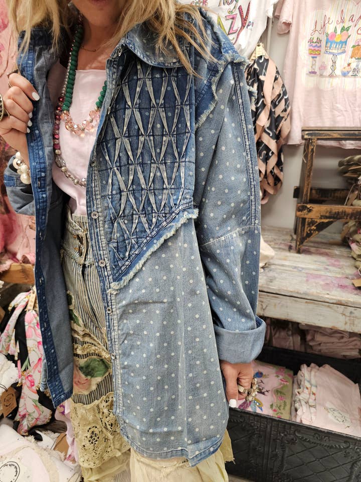 PRE ORDER: Starlight Patchwork Denim Shirt - 100% Cotton
