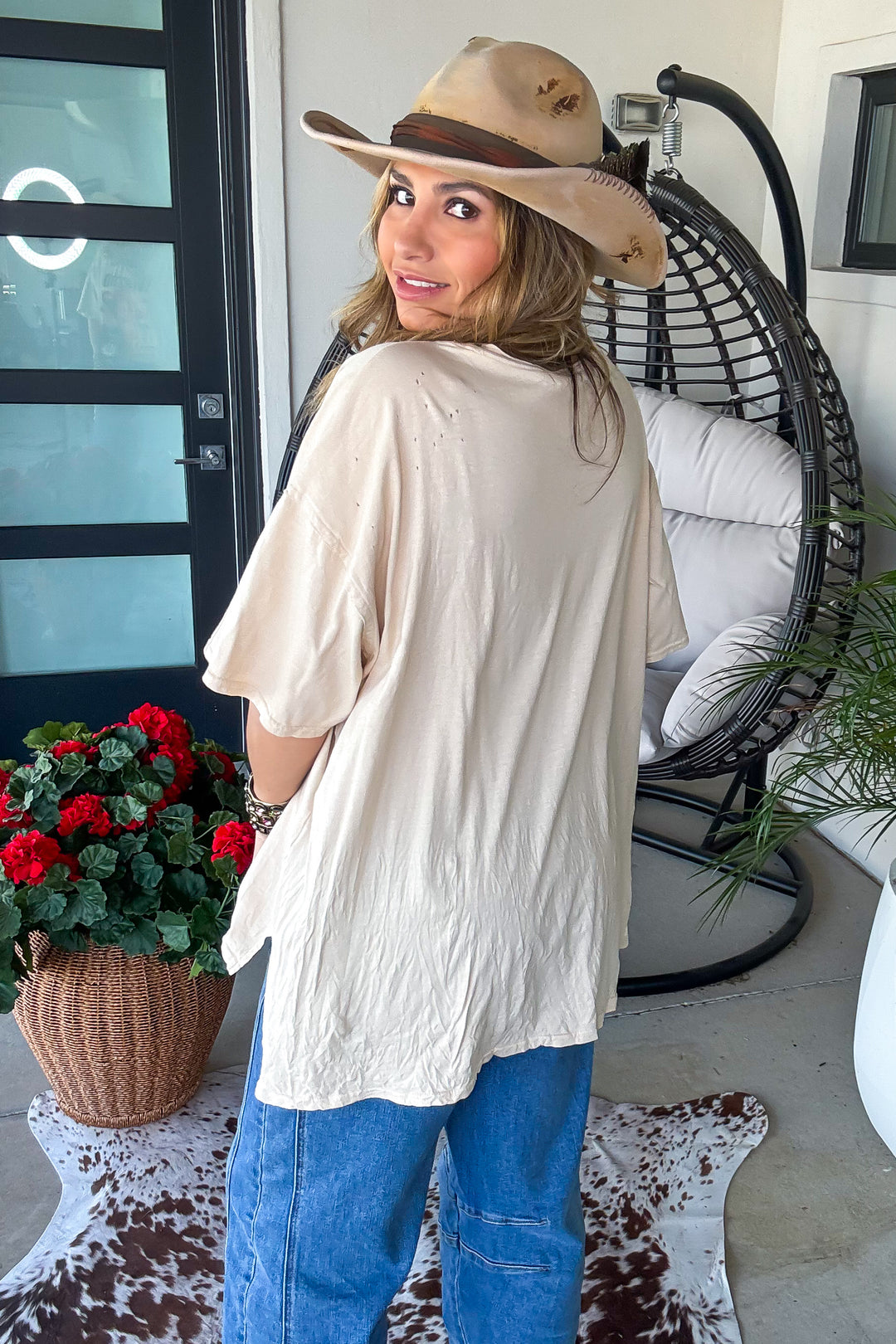Wanted Sweetheart Distressed Tee - 100% Cotton