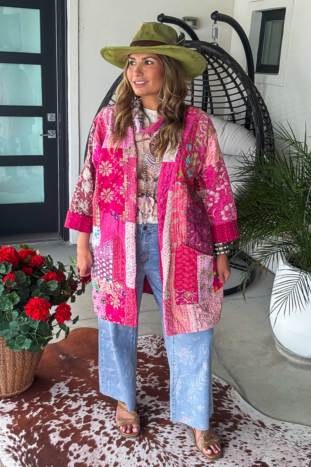 Timeless Spark Kimono - 100% Cotton Pink