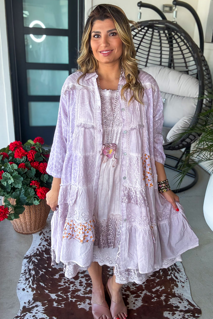 Endless Options Duster/Dress - 100% Cotton - Lilac