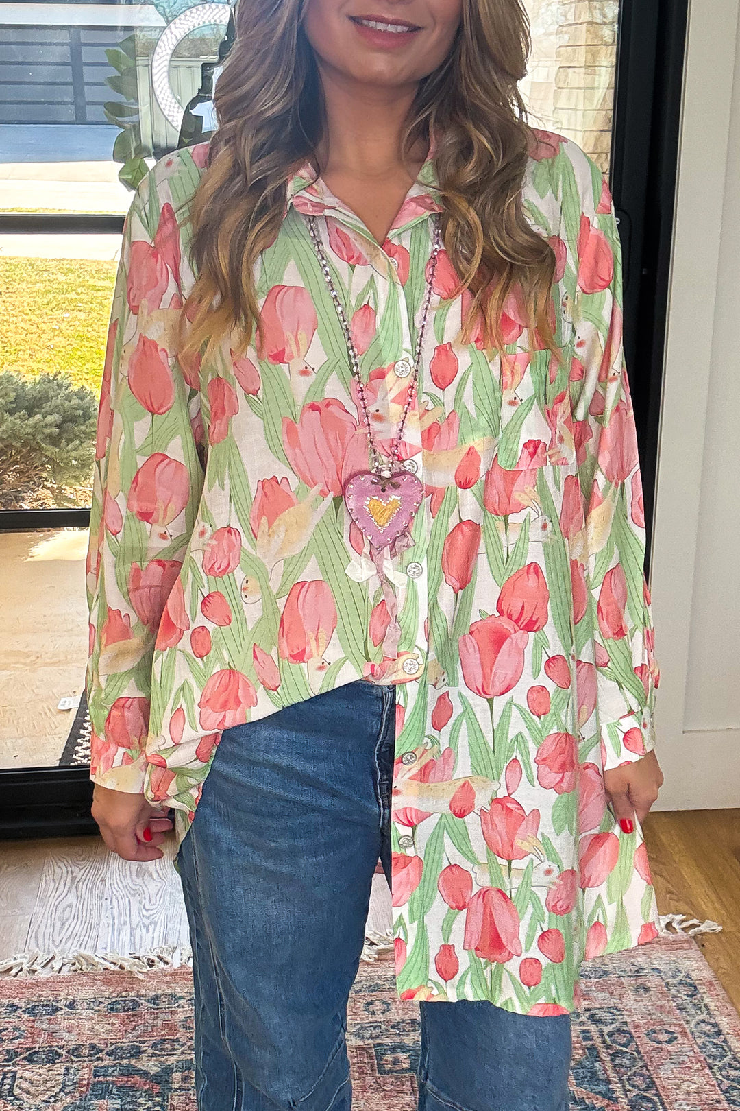 Tulip Hop Oversized Tunic - Ivory