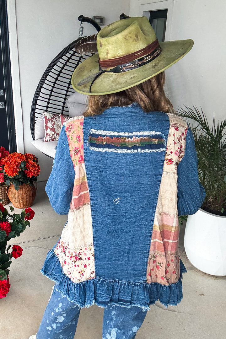 Quilted With Love Denim Cardigan - 100% COTTON