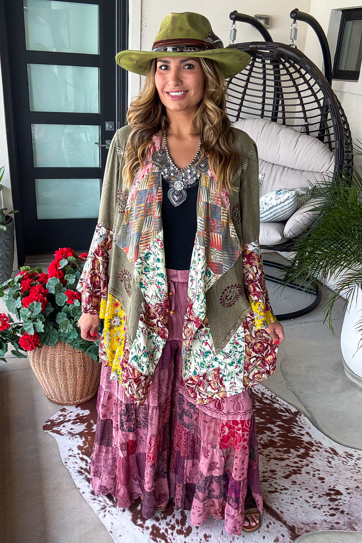 Boho Berry Elastic Waist Pants