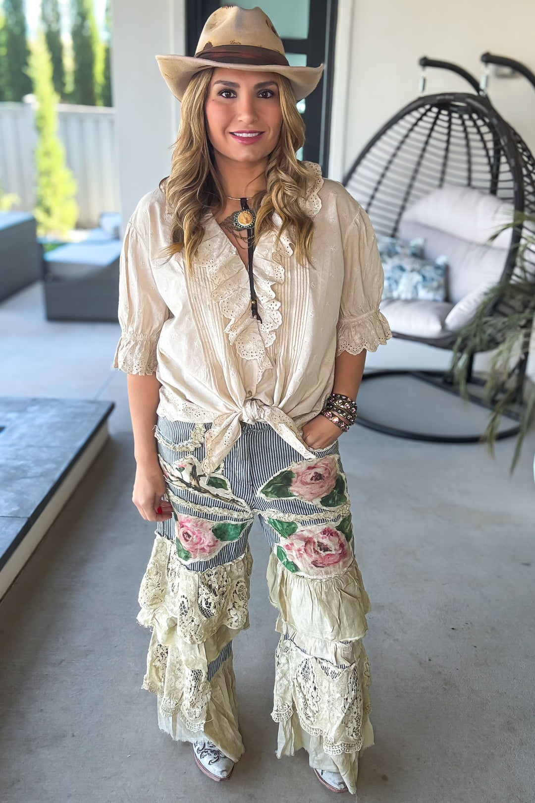 PRE ORDER: Painted Rose Patchwork Boho Pants