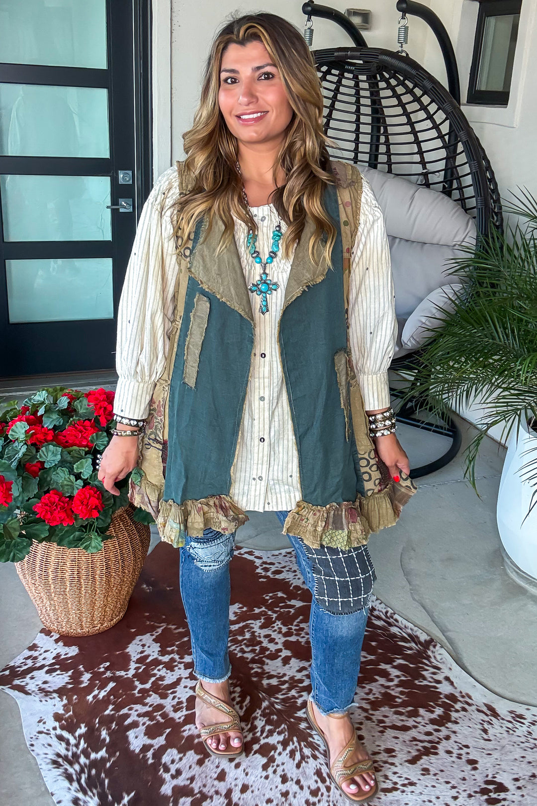 Rusticana Patchwork Vest - 100% Cotton