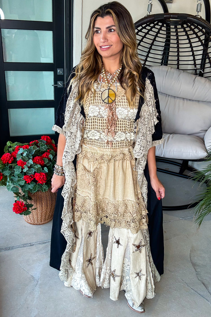 Echo in Lace Duster - Black - 100% Cotton
