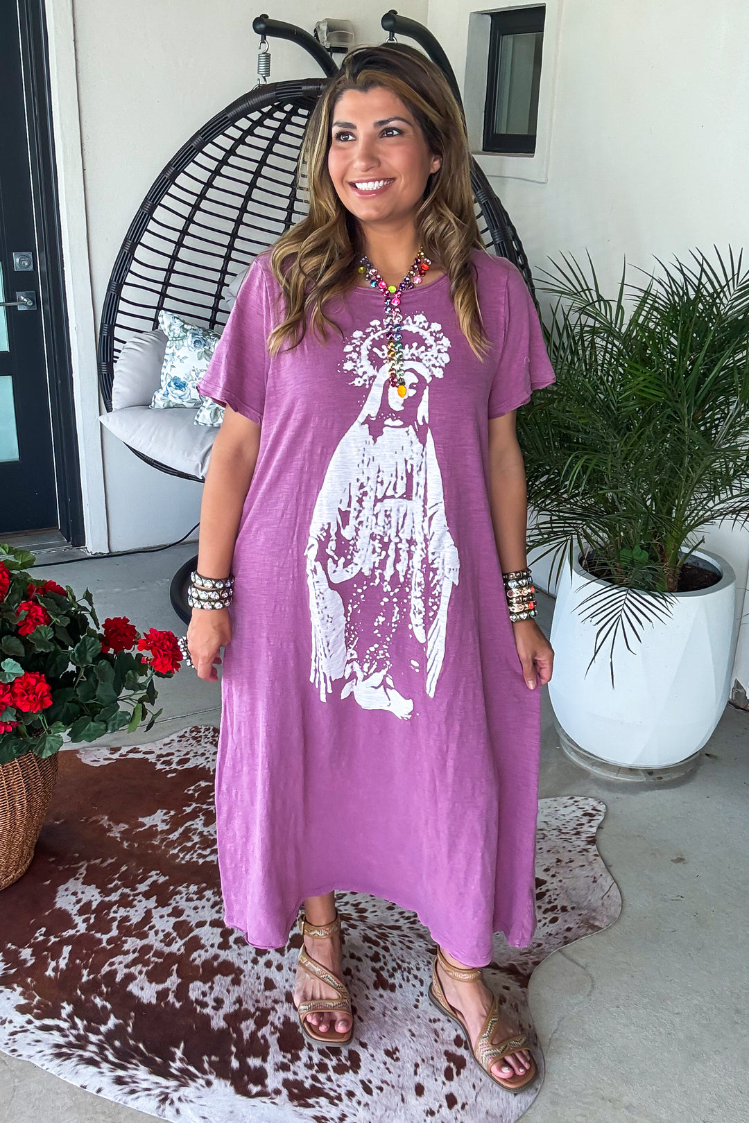 Our Lady of Fatima Dress - 100% Cotton - Dk. Mauve