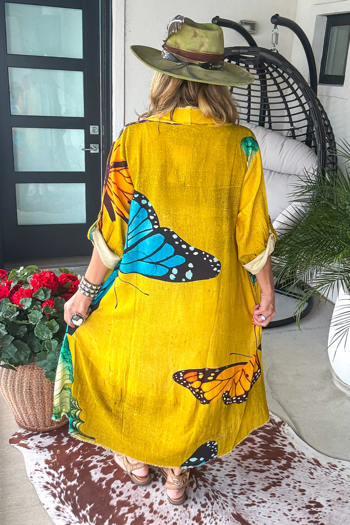 Butterfly Dream Duster - 100% Linen