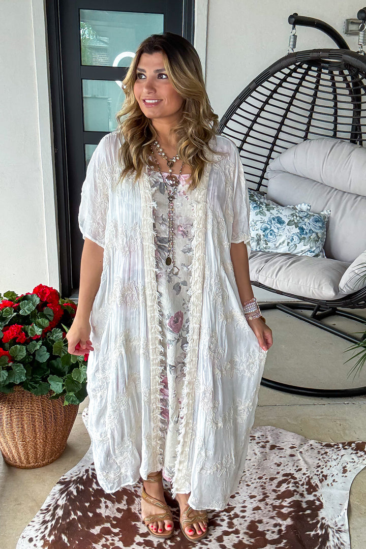 Shadded Blossom Linen Dress - 100% Linen