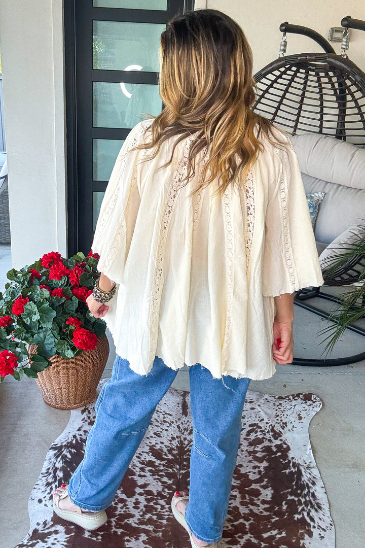 Riverstone Lace Tunic - 100% Cotton - Natural