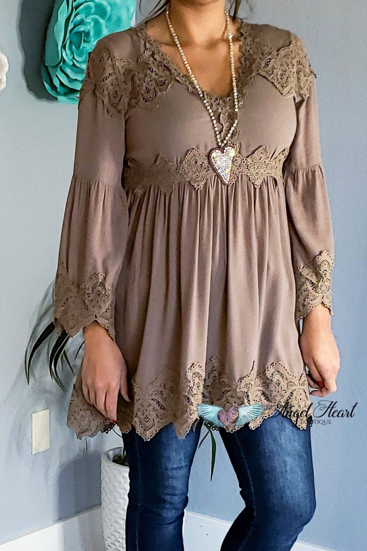 AHB EXCLUSIVE - The Most Beautiful Top - Mocha [product type] - Angel Heart Boutique