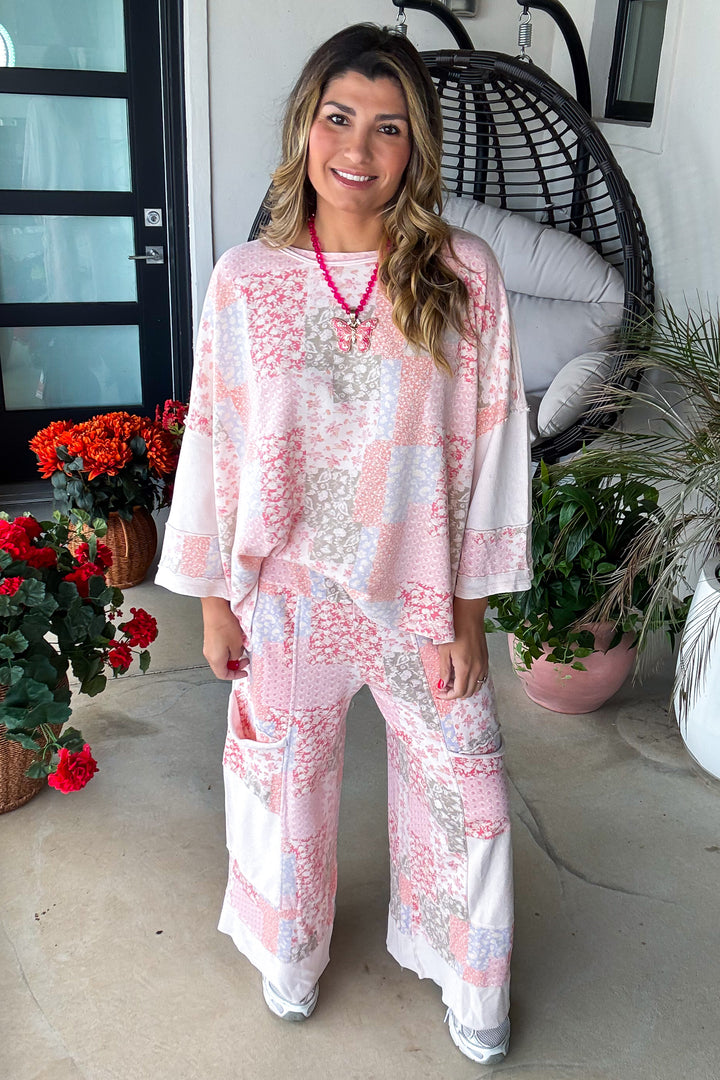 Whimsical Charm Oversized Top - 100% Cotton - Blush