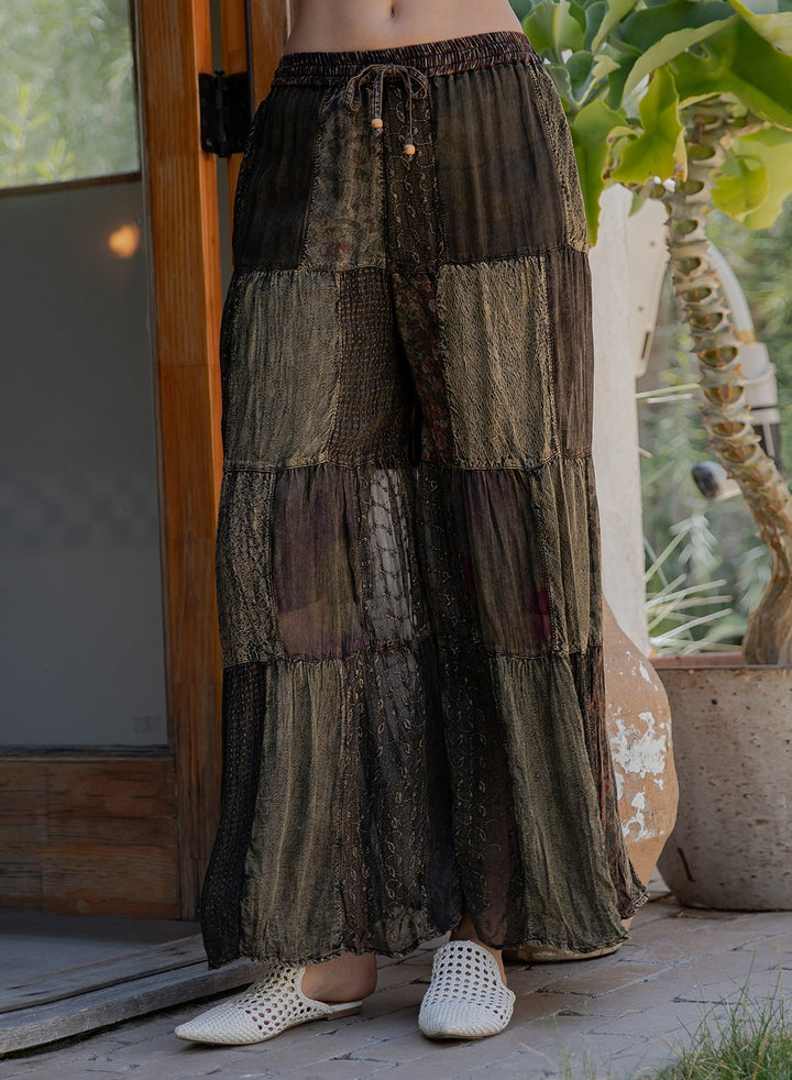 Maple Moon Elastic Waist Oversized Loose Pants -Amber