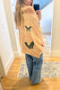 Butterfly Garden Oversized Top - Tan - 100% Cotton