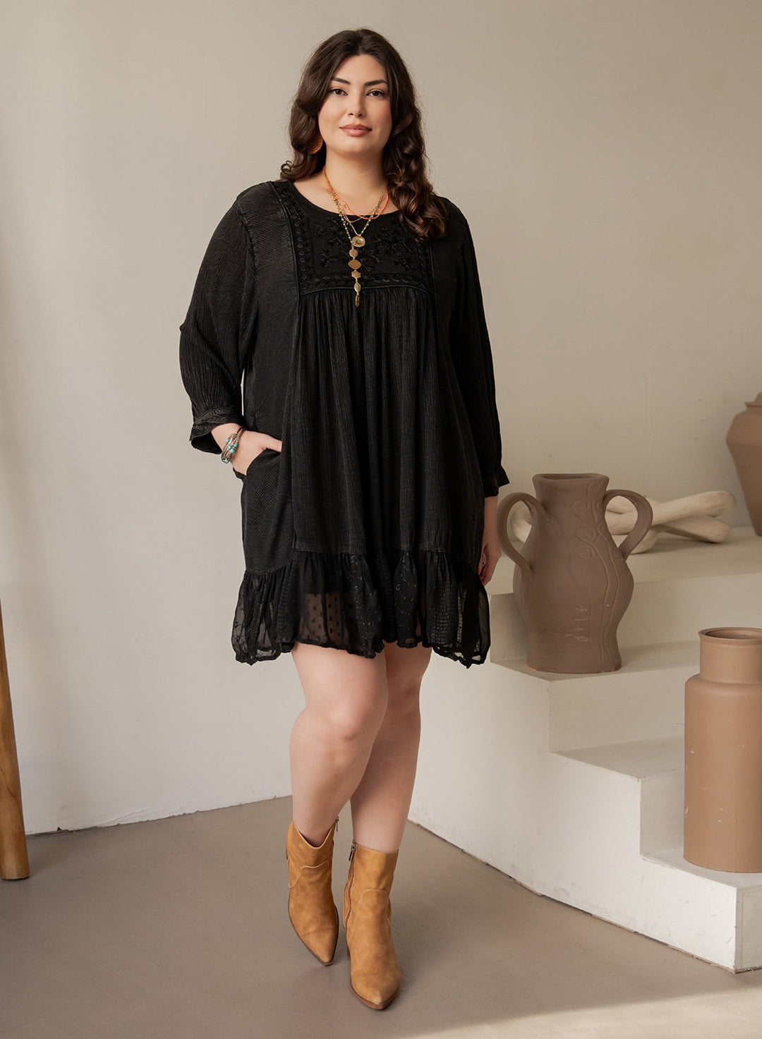 Times To Remember Dress - Charcoal