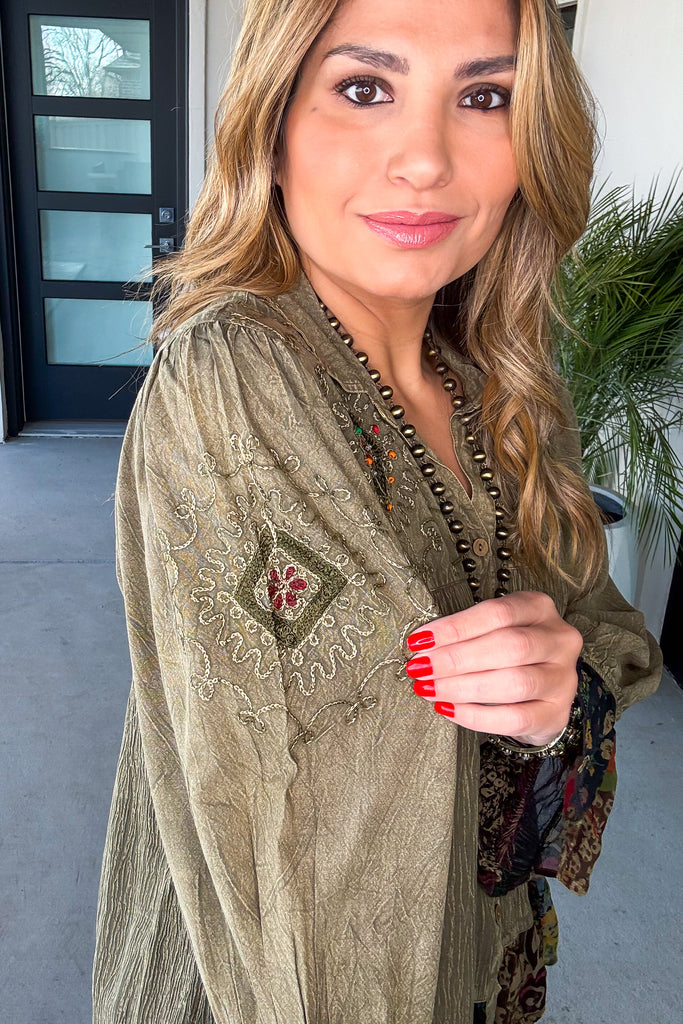 Dreams That Come True Oversize Top  - Gravel