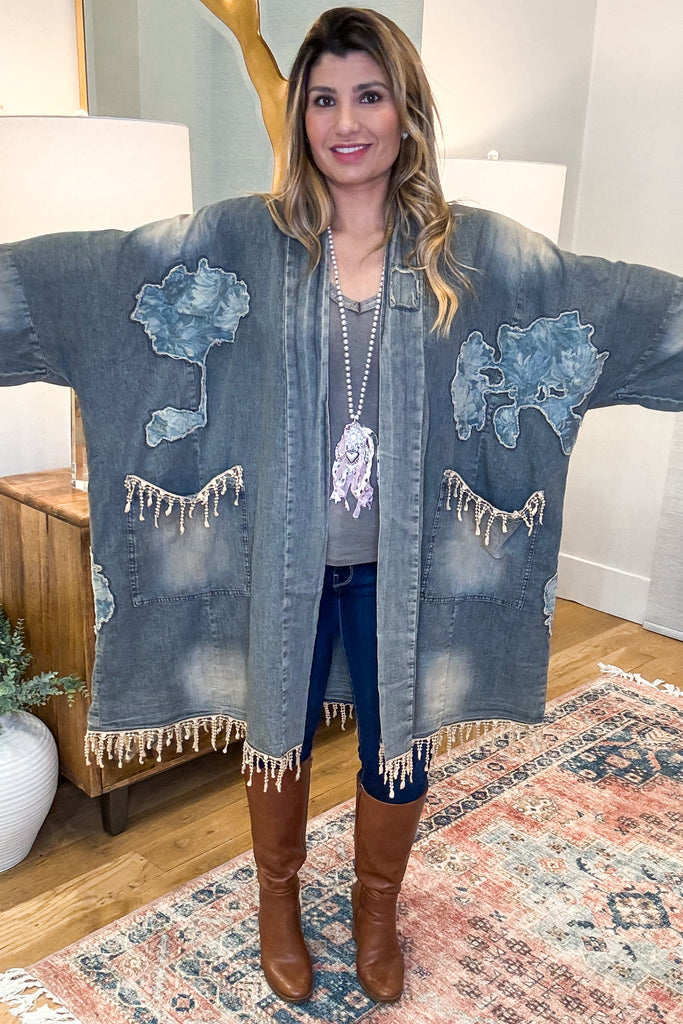 Vintage Classic Oversized Cardigan - Denim