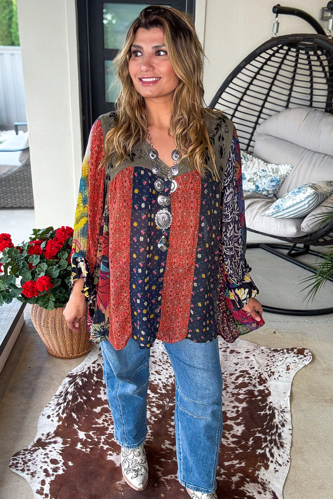 Along The Way Blouse - Gravel - SALE