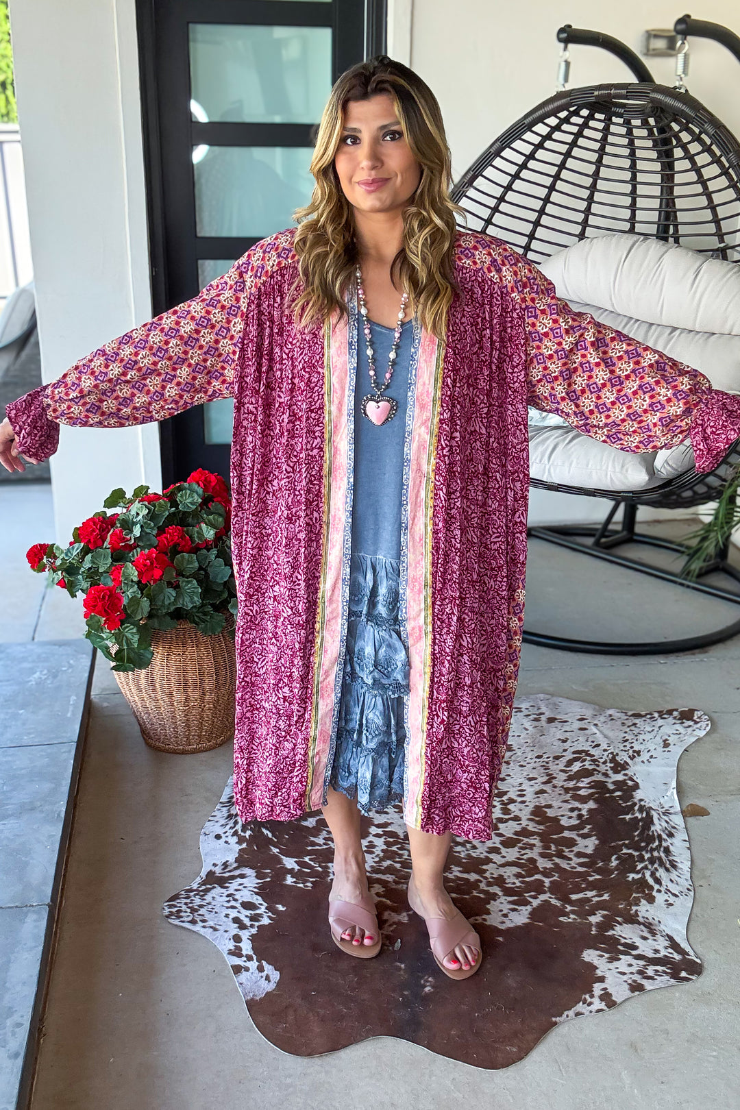 Electric Orchard Kimono - Magenta