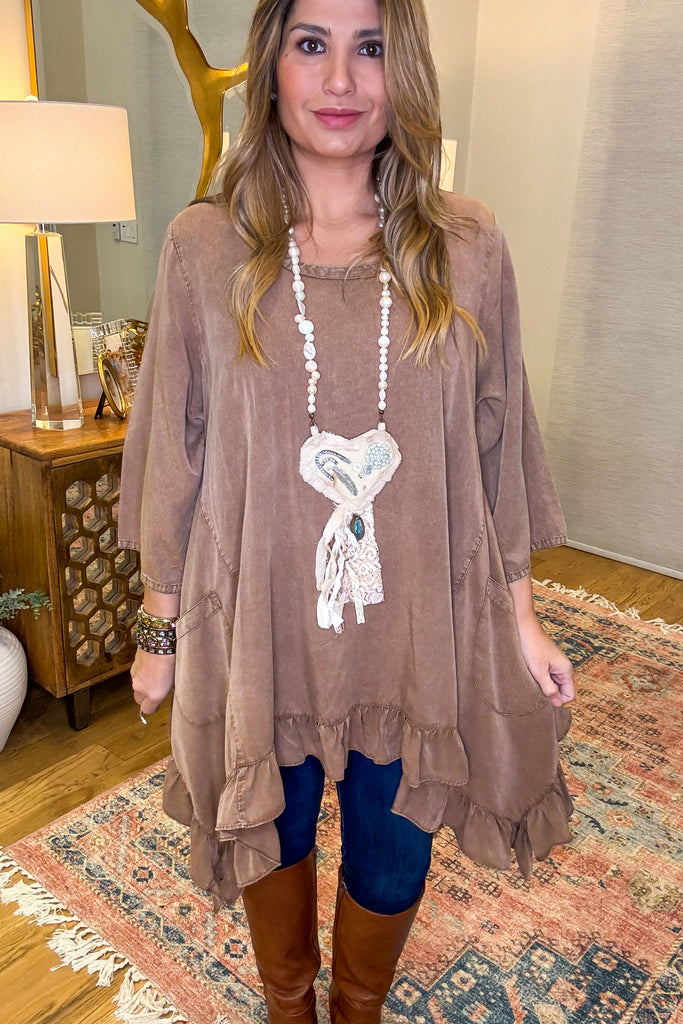 Meet Me At Sunset Oversized Tunic/Dress - Coyote