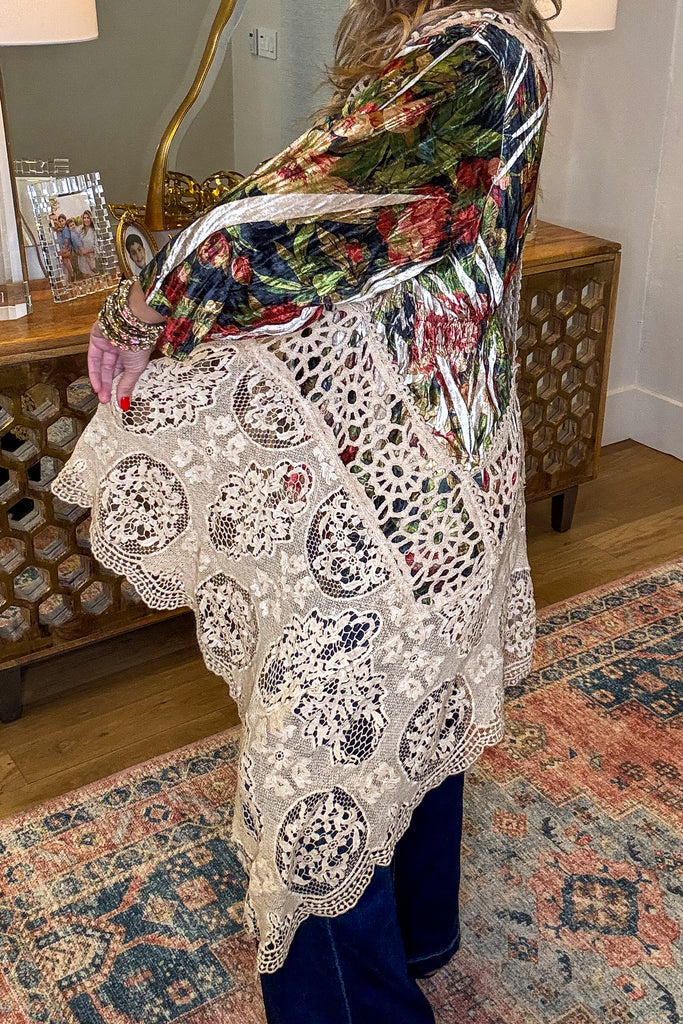 Vintage Lace Boho Duster – High Low 100% Cotton Lace Duster