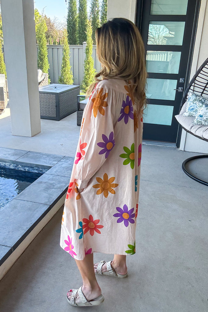 Blushing Petal Maxi Beach Cover Up/Dress - 100% Cotton