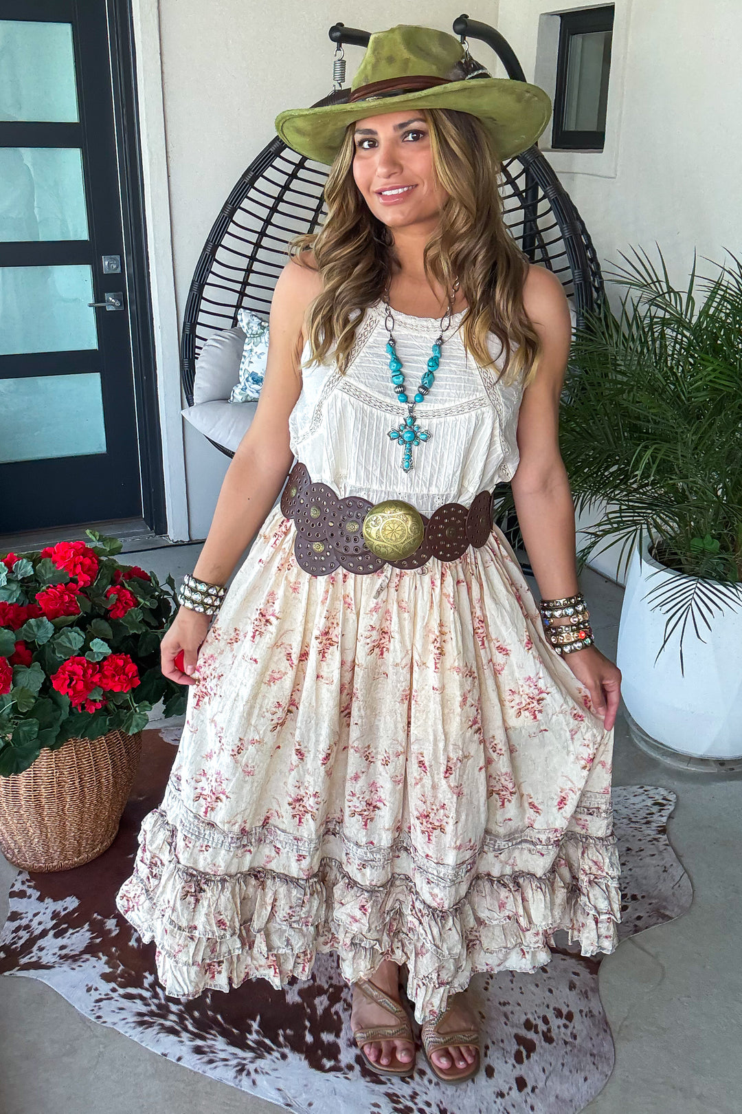 Garden Stroll Elastic Waist Skirt - 100% Cotton