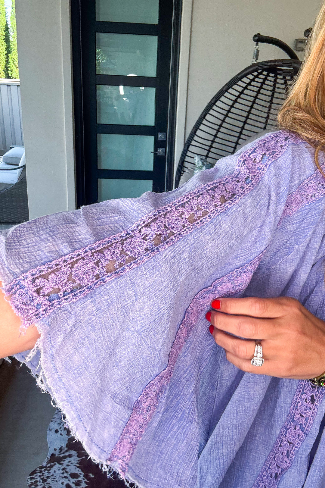 Riverstone Lace Tunic - 100% Cotton - Periwinkle