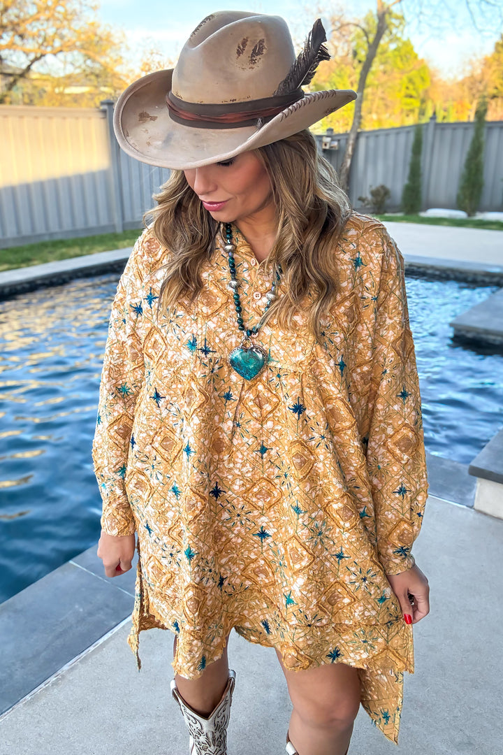 PRE ORDER: Golden Mesa Handmade Embroidered Tunic - 100% Cotton
