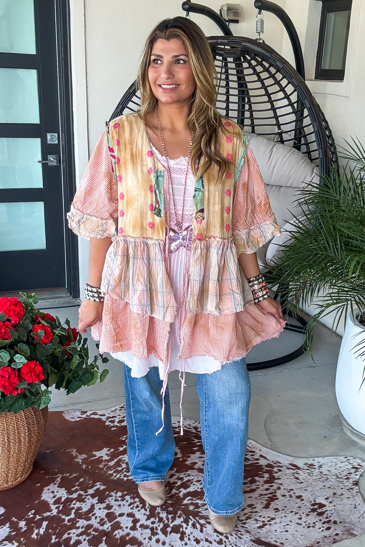 Tied With Grace Tunic/Tank - 100% Cotton - Pink
