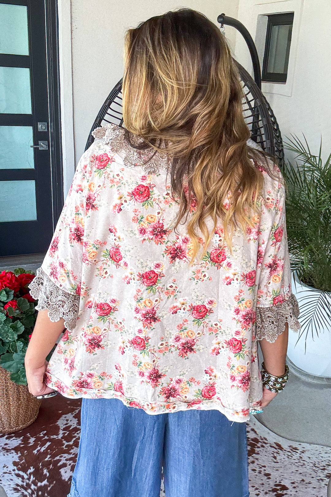 Cottage Rose Cardigan - 100% Cotton - Dusty Pink