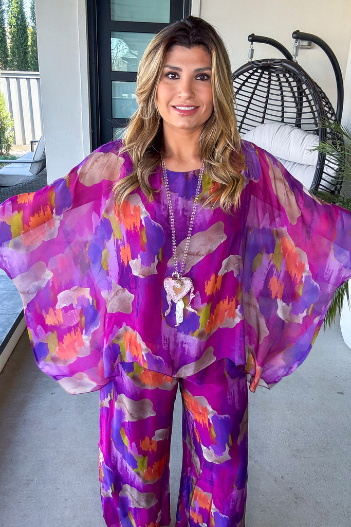 PRE ORDER: A Rush Of Radiance Silk Stretch Top – Made in Italy