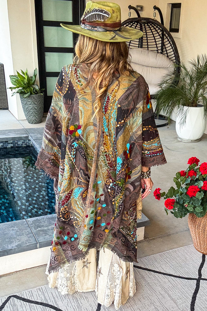 NATURAL FABRIC: With Love Wool Ruana - Echo Trufle - 100% Wool