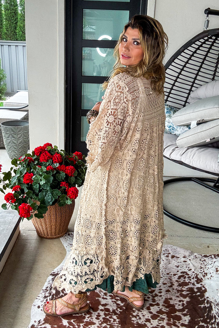 Whispering Lace Crochet Duster - 100% COTTON - MADE IN USA