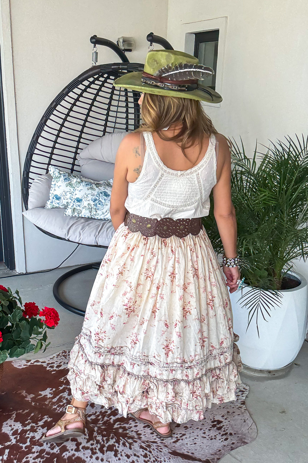 Garden Stroll Elastic Waist Skirt - 100% Cotton