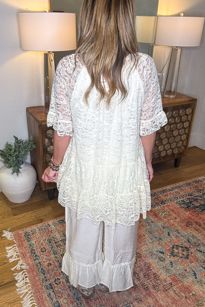 Ruffled Comfort Capris - Beige