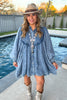 Country Charm Pintuck Oversized Denim Dress  - Denim