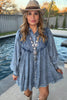 Country Charm Pintuck Oversized Denim Dress  - Denim