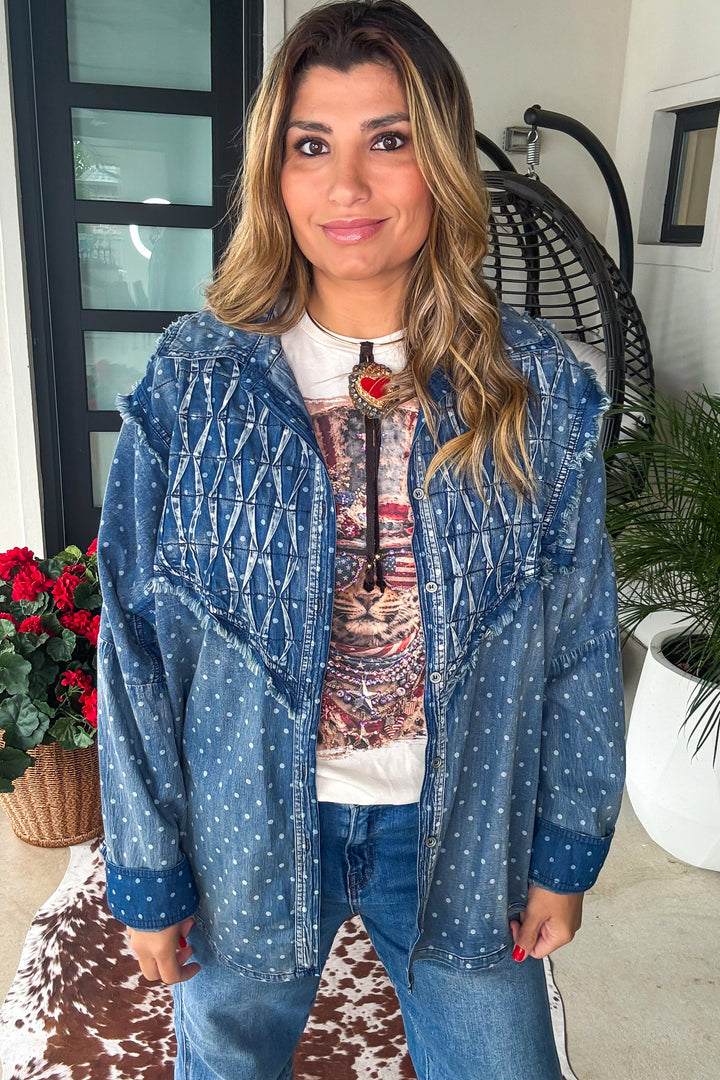 PRE ORDER: Starlight Patchwork Denim Shirt - 100% Cotton