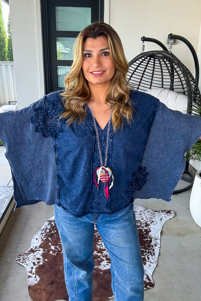 Midnight Tide Top - 100% Cotton - Navy