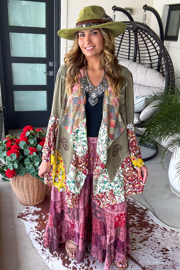 Boho Berry Elastic Waist Pants